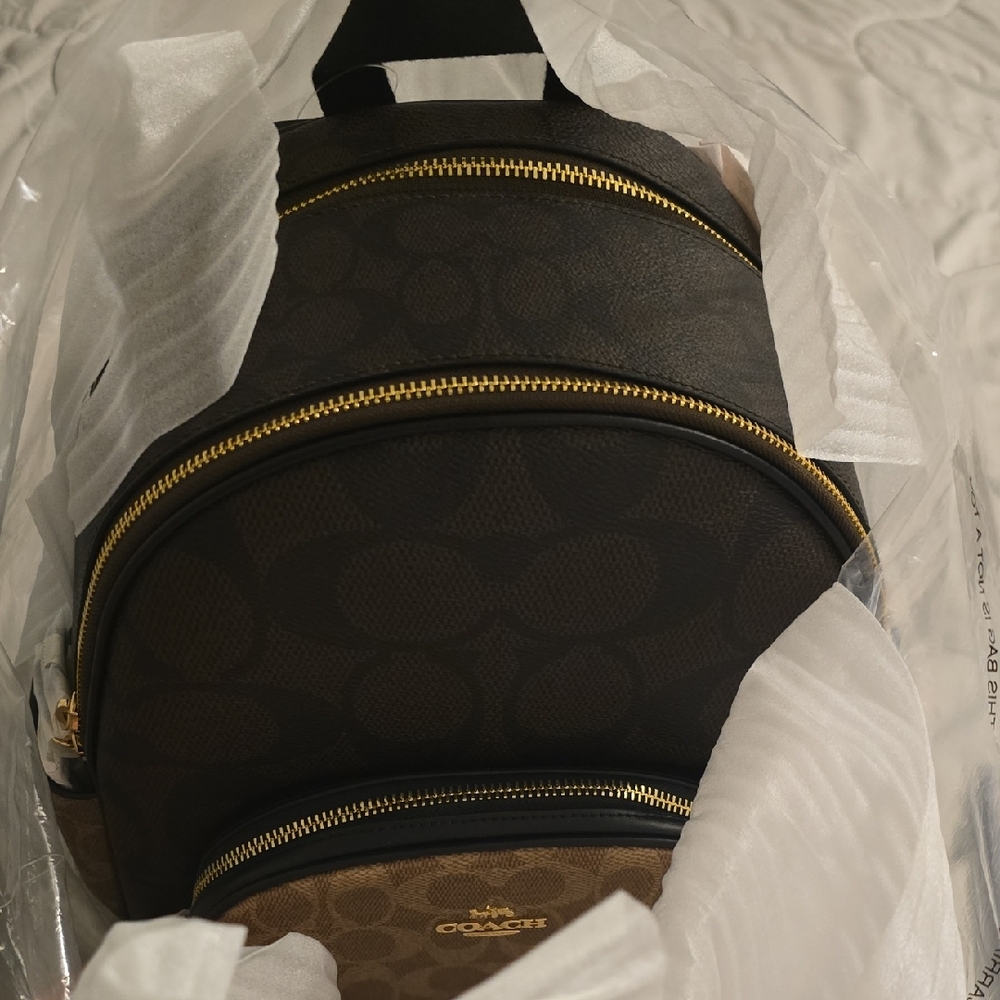 Coach Dual-Tone Black and Brown Womens Backpack